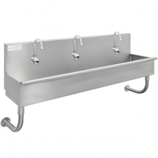 Advance Tabco 19-18-60EFADA 16-Gauge ADA Multi-Station Hand Sink with 5 Advance Tabco 19-18-60EFADA 16-Gauge ADA Multi-Station Hand Sink with 5