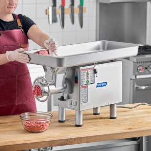 ProCut KG-22-W-SS #22 Stainless Steel Electric Meat Grinder with Safe Guard - 110V, 1 hp