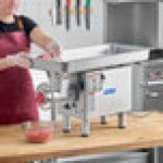 ProCut KG-22-W-SS #22 Stainless Steel Electric Meat Grinder with Safe Guard - 110V, 1 hp