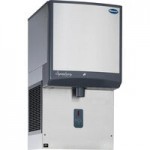 Follett 110FB414W-S Symphony Plus 110 Series Water Cooled Chewblet Freestanding Ice Maker and Water Dispenser with 90 lb. Storage and SensorSAFE - 115V, 380 lb.