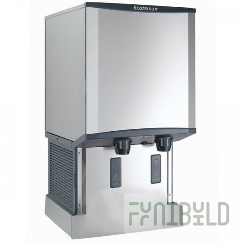 Scotsman HID540AWX-1A Meridian® Wall-Mount Air-Cooled Nugget Ice Machine and Water Dispenser with Hands-Free Dispensing - 40 lb. Bin Capacity