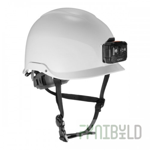Ergodyne Skullerz 8976LED White Type 2 Class E Safety Helmet with LED Light and 6-Point Ratchet Suspension 60261