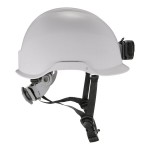 Ergodyne Skullerz 8976LED White Type 2 Class E Safety Helmet with LED Light and 6-Point Ratchet Suspension 60261