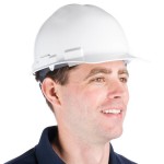 Cordova Duo Safety White Cap Style Hard Hat with 4-Point Ratchet Suspension