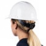 Cordova Duo Safety White Cap Style Hard Hat with 4-Point Ratchet Suspension
