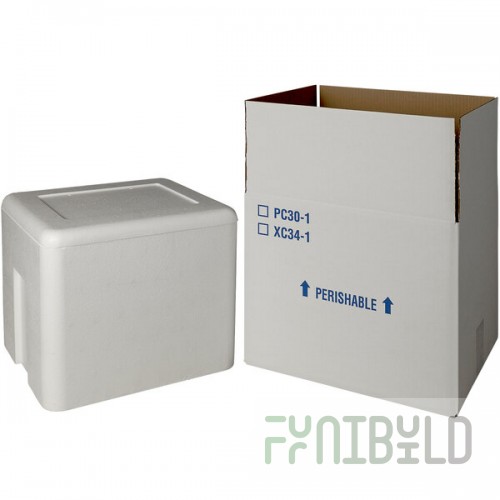 Insulated Shipping Box with Foam Cooler 13 3/8