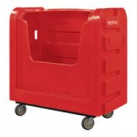 Royal Basket Trucks 48 Cu. Ft. Red Security Poly Truck with Steel Base and 2 Rigid / 2 Swivel Casters R48-RDX-BSC-6UNN Royal Basket Trucks 48 Cu. Ft. Red Security Poly Truck with Steel Base and 2 Rigid / 2 Swivel Casters R48-RDX-BSC-6UNN