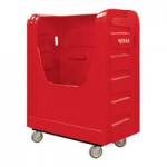 Royal Basket Trucks 48 Cu. Ft. Red Security Poly Truck with Steel Base and 2 Rigid / 2 Swivel Casters R48-RDX-BSC-6UNN Royal Basket Trucks 48 Cu. Ft. Red Security Poly Truck with Steel Base and 2 Rigid / 2 Swivel Casters R48-RDX-BSC-6UNN