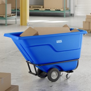 Lavex 0.5 Cubic Yard Blue Heavy-Duty Tilt Truck / Trash Cart (850 lb. Capacity)
