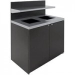 Busch Systems Sessanta 208348 64 Gallon Composite Two-Stream Decorative Recyclables / Waste Receptacle with Signage
