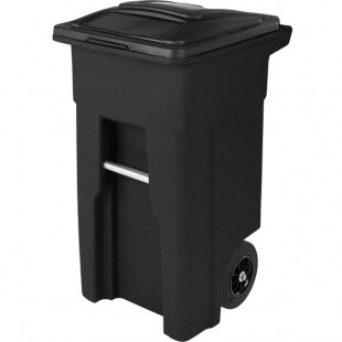 Toter ANA32-10767 32 Gallon Blackstone Rotational Molded Wheeled Rectangular Trash Can with Lid Toter ANA32-10767 32 Gallon Blackstone Rotational Molded Wheeled Rectangular Trash Can with Lid