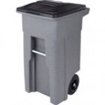 Toter ANA32-10767 32 Gallon Blackstone Rotational Molded Wheeled Rectangular Trash Can with Lid