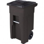 Toter ANA32-00GST 32 Gallon Graystone Rotational Molded Wheeled Rectangular Trash Can with Lid