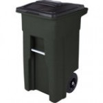 Toter ANA32-00GST 32 Gallon Graystone Rotational Molded Wheeled Rectangular Trash Can with Lid