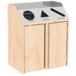 Lakeside 4415G Stainless Steel Rectangular Refuse / Recycle / Paper Station with Front Access and Green Laminate Finish - 37 1/2