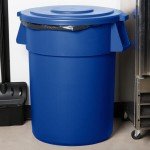 Carlisle 84105614 Bronco 55 Gallon Blue Flat Round Trash Can Lid Carlisle 84105614 Bronco 55 Gallon Blue Flat Round Trash Can Lid