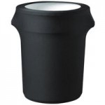 Rubbermaid® BRUTE 55 Gallon Red Round Trash Can with Lid and Dolly