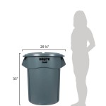 Rubbermaid® BRUTE 55 Gallon Gray Round Trash Can and Lid Rubbermaid® BRUTE 55 Gallon Gray Round Trash Can and Lid
