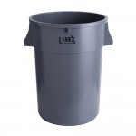 Lavex 44 Gallon Gray Round Commercial Trash Can