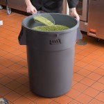 Lavex 44 Gallon Gray Round Commercial Trash Can