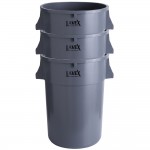 Lavex 44 Gallon Gray Round Commercial Trash Can