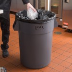 Lavex 44 Gallon Gray Round Commercial Trash Can