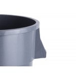 Lavex 44 Gallon Gray Round Commercial Trash Can