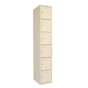 Tennsco BS6121812ASD Single Stack Six Door Sand Steel Locker - 12 Tennsco BS6121812ASD Single Stack Six Door Sand Steel Locker - 12