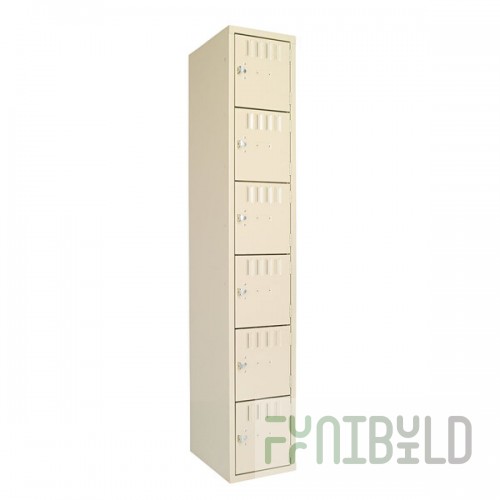 Tennsco BS6121812ASD Single Stack Six Door Sand Steel Locker - 12