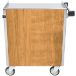 Lakeside 822LM 3 Shelf Heavy Duty Stainless Steel Utility Cart with Enclosed Base and Light Maple Finish - 19 1/2