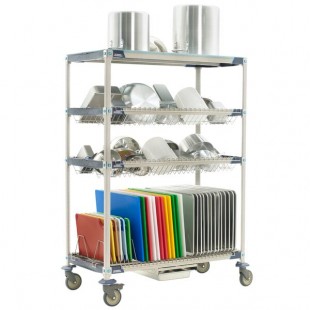 Metro PR48VX3-XDR MetroMax i Mobile Four Tier Bulk Tray Drying Rack with Drip Tray - 24