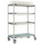 Metro PR48VX3-XDR MetroMax i Mobile Four Tier Bulk Tray Drying Rack with Drip Tray - 24 Metro PR48VX3-XDR MetroMax i Mobile Four Tier Bulk Tray Drying Rack with Drip Tray - 24
