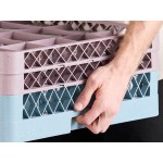 Noble Warewashing 20-Compartment Gray Full-Size Glass Rack with 2 Brown Extenders Noble Warewashing 20-Compartment Gray Full-Size Glass Rack with 2 Brown Extenders