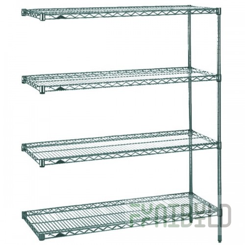 Metro AN316K3 Super Erecta Metroseal Green Adjustable Wire Stationary Add-On Shelving Unit - 18