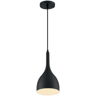 SATCO/NUVO Bellcap 1-Light Mini Pendant Light with Matte Black Finish - 120V, 60W SATCO/NUVO Bellcap 1-Light Mini Pendant Light with Matte Black Finish - 120V, 60W