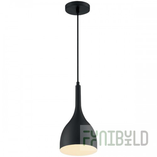 SATCO/NUVO Bellcap 1-Light Mini Pendant Light with Matte Black Finish - 120V, 60W