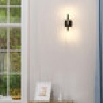 Globe 2-Light Minimalist Matte Black / Antique Brass Wall Sconce - 120V, 40W