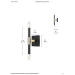 Globe 2-Light Minimalist Matte Black / Antique Brass Wall Sconce - 120V, 40W