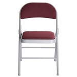 Lancaster Table & Seating Burgundy Fabric Folding Chair with Padded Seat Lancaster Table & Seating Burgundy Fabric Folding Chair with Padded Seat