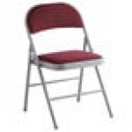 Lancaster Table & Seating Burgundy Fabric Folding Chair with Padded Seat Lancaster Table & Seating Burgundy Fabric Folding Chair with Padded Seat