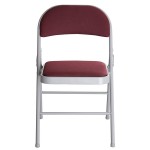 Lancaster Table & Seating Burgundy Fabric Folding Chair with Padded Seat Lancaster Table & Seating Burgundy Fabric Folding Chair with Padded Seat
