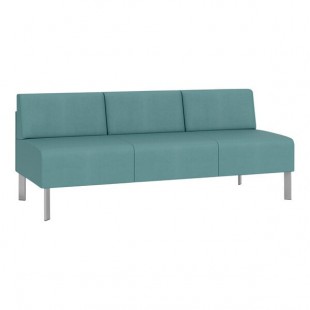 Lesro Luxe Lounge Series Patriot Plus Sea Vinyl 3-Seat Sofa with Steel Legs Lesro Luxe Lounge Series Patriot Plus Sea Vinyl 3-Seat Sofa with Steel Legs