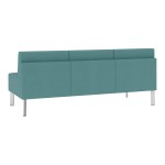 Lesro Luxe Lounge Series Patriot Plus Sea Vinyl 3-Seat Sofa with Steel Legs Lesro Luxe Lounge Series Patriot Plus Sea Vinyl 3-Seat Sofa with Steel Legs