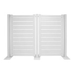 Mod-Fence Mod-Privacy 6' x 20' White Privacy Fence Kit with 5 Fence Panels and 6 Fence Posts