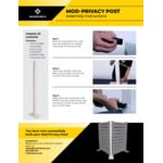 Mod-Fence Mod-Privacy 6' x 20' White Privacy Fence Kit with 5 Fence Panels and 6 Fence Posts
