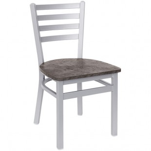 BFM Seating Lima Silver Mist Steel Customizable Ladder Back Side Chair with Relic Rustic Copper Seat BFM Seating Lima Silver Mist Steel Customizable Ladder Back Side Chair with Relic Rustic Copper Seat