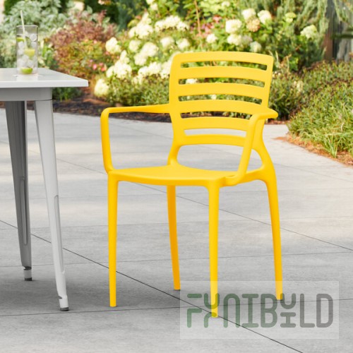 Lancaster Table & Seating Sol Sunshine Yellow Resin Arm Chair