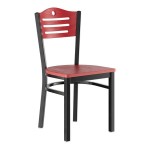 Lancaster Table & Seating Black Finish Side Chair with Mahogany Wood Seat and Back - Detached Seat Lancaster Table & Seating Black Finish Side Chair with Mahogany Wood Seat and Back - Detached Seat