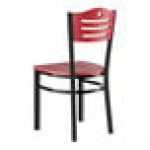 Lancaster Table & Seating Black Finish Side Chair with Mahogany Wood Seat and Back - Detached Seat Lancaster Table & Seating Black Finish Side Chair with Mahogany Wood Seat and Back - Detached Seat