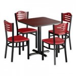 Lancaster Table & Seating Black Finish Side Chair with Mahogany Wood Seat and Back - Detached Seat Lancaster Table & Seating Black Finish Side Chair with Mahogany Wood Seat and Back - Detached Seat